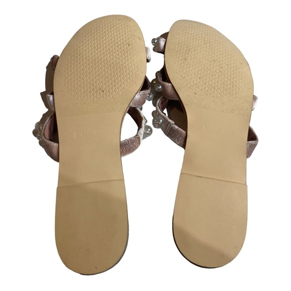 LEITH Womens Size 10 Stunner Blush Pink Velvet Embellished Strappy Slide Sandals - Picture 9 of 12